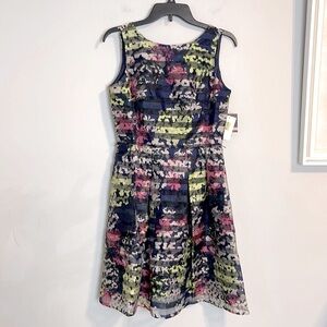 Taylor floral sleeveless multicolored dress size 2
